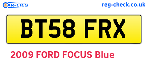 BT58FRX are the vehicle registration plates.