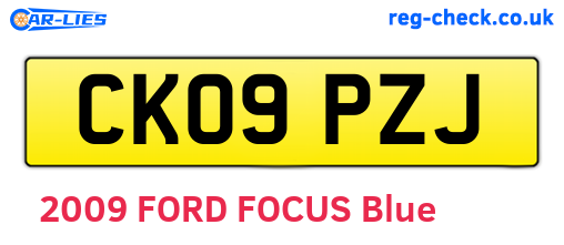 CK09PZJ are the vehicle registration plates.