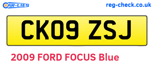 CK09ZSJ are the vehicle registration plates.