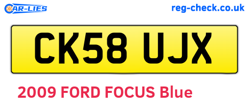 CK58UJX are the vehicle registration plates.