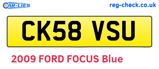 CK58VSU are the vehicle registration plates.