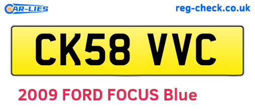 CK58VVC are the vehicle registration plates.