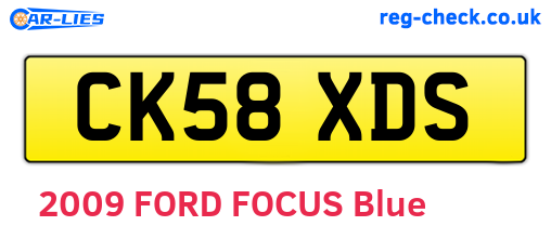 CK58XDS are the vehicle registration plates.