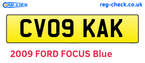 CV09KAK are the vehicle registration plates.