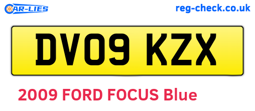 DV09KZX are the vehicle registration plates.