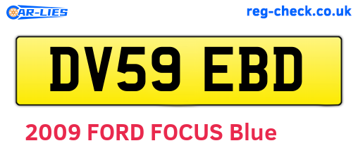 DV59EBD are the vehicle registration plates.