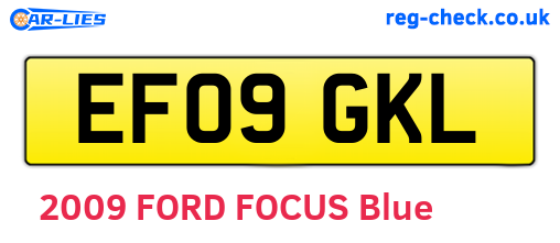 EF09GKL are the vehicle registration plates.