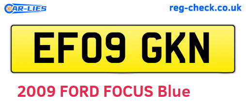 EF09GKN are the vehicle registration plates.