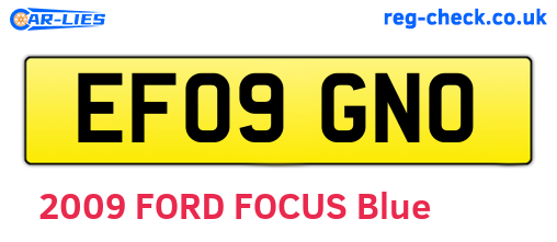 EF09GNO are the vehicle registration plates.