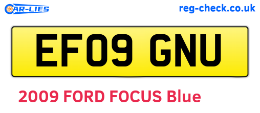 EF09GNU are the vehicle registration plates.