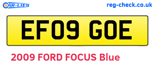 EF09GOE are the vehicle registration plates.