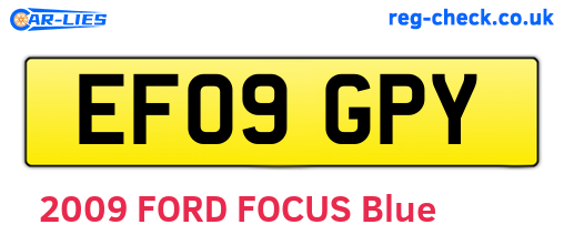 EF09GPY are the vehicle registration plates.
