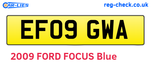 EF09GWA are the vehicle registration plates.