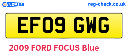 EF09GWG are the vehicle registration plates.