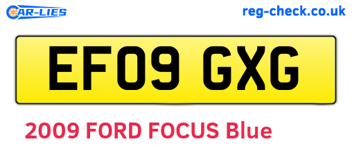 EF09GXG are the vehicle registration plates.