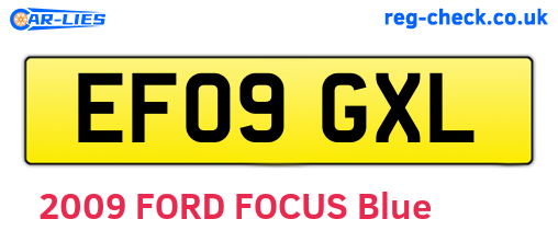 EF09GXL are the vehicle registration plates.