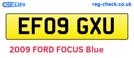 EF09GXU are the vehicle registration plates.
