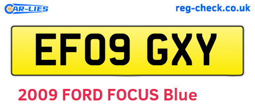 EF09GXY are the vehicle registration plates.