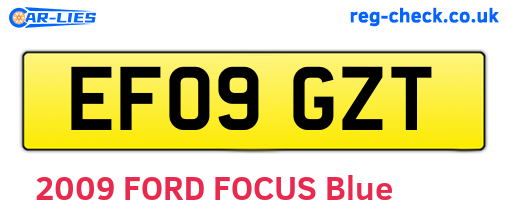 EF09GZT are the vehicle registration plates.
