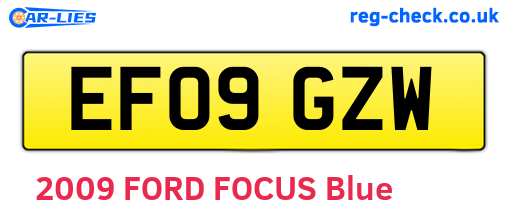 EF09GZW are the vehicle registration plates.