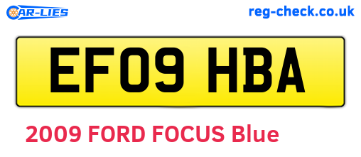 EF09HBA are the vehicle registration plates.