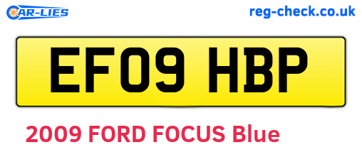 EF09HBP are the vehicle registration plates.