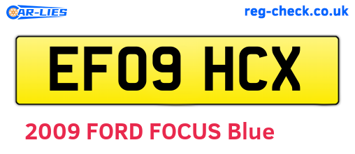 EF09HCX are the vehicle registration plates.