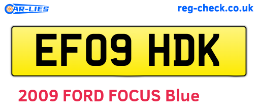 EF09HDK are the vehicle registration plates.