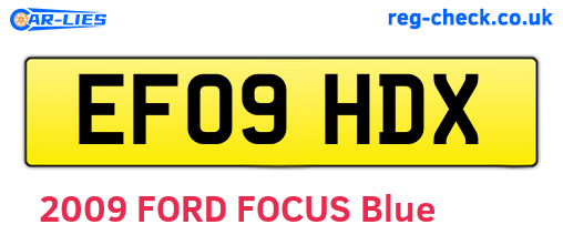 EF09HDX are the vehicle registration plates.