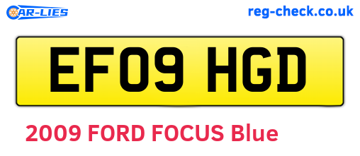 EF09HGD are the vehicle registration plates.