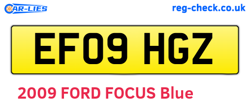 EF09HGZ are the vehicle registration plates.