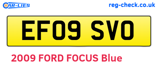 EF09SVO are the vehicle registration plates.