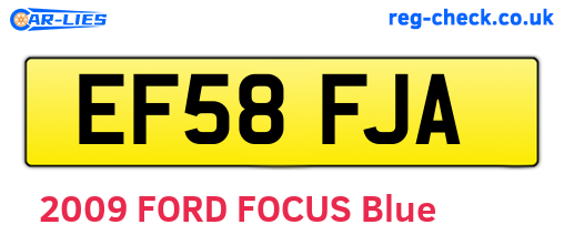 EF58FJA are the vehicle registration plates.