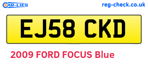 EJ58CKD are the vehicle registration plates.