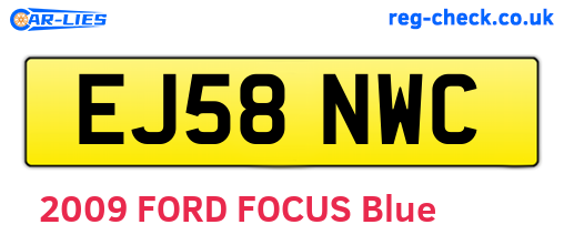 EJ58NWC are the vehicle registration plates.
