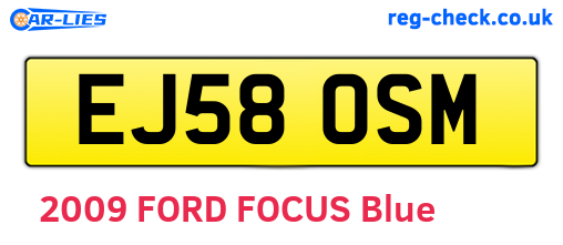 EJ58OSM are the vehicle registration plates.