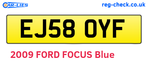 EJ58OYF are the vehicle registration plates.