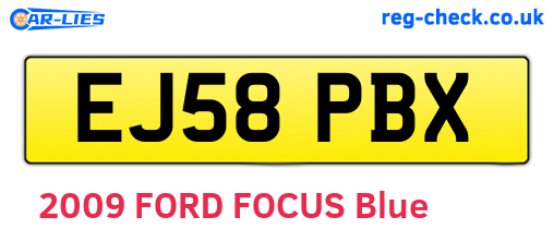 EJ58PBX are the vehicle registration plates.