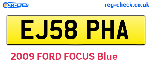 EJ58PHA are the vehicle registration plates.