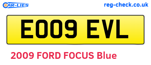 EO09EVL are the vehicle registration plates.
