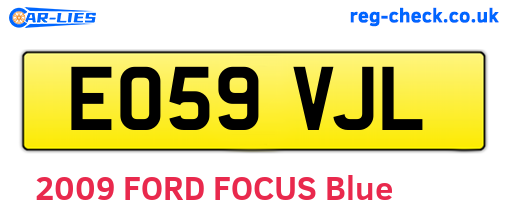 EO59VJL are the vehicle registration plates.
