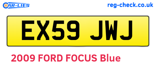 EX59JWJ are the vehicle registration plates.