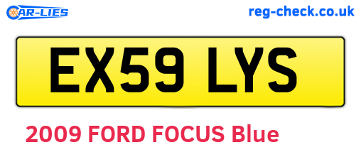 EX59LYS are the vehicle registration plates.