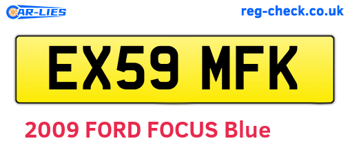 EX59MFK are the vehicle registration plates.