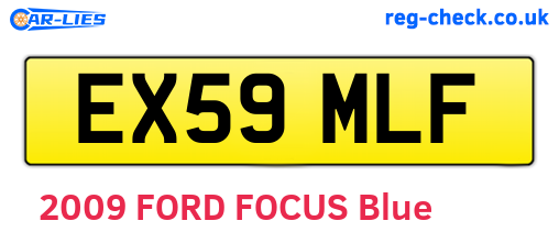 EX59MLF are the vehicle registration plates.