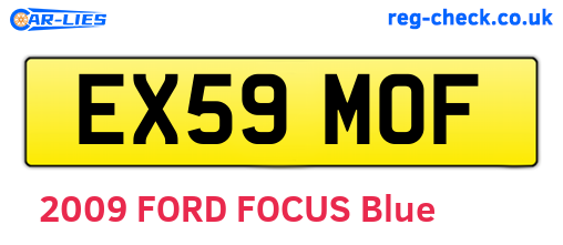 EX59MOF are the vehicle registration plates.