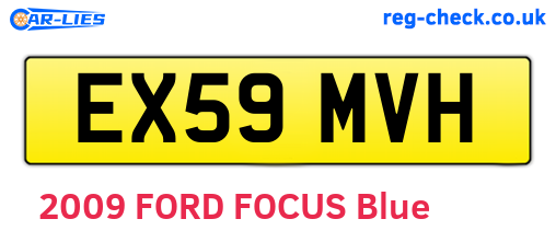 EX59MVH are the vehicle registration plates.
