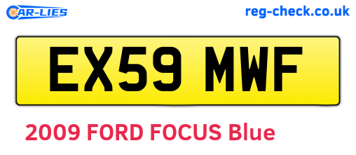 EX59MWF are the vehicle registration plates.