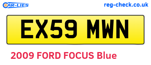 EX59MWN are the vehicle registration plates.