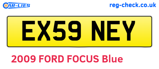 EX59NEY are the vehicle registration plates.